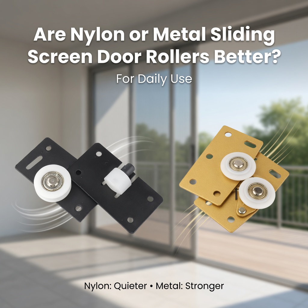  Er nylon eller metal glidende sikkerhedsskærmdørruller mere velegnede til daglig brug